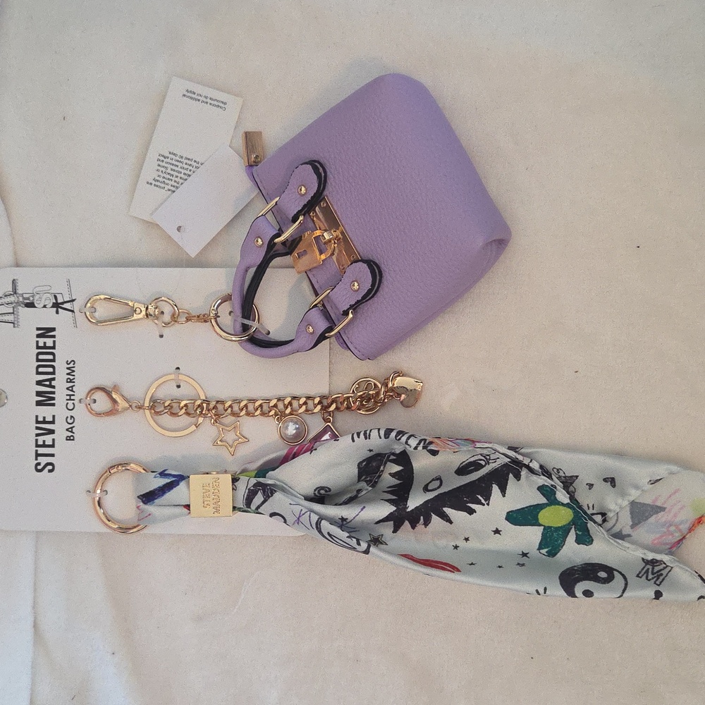 Steve Madden Lavender Mini Bag Charm Set